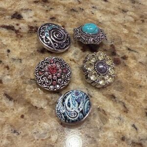 Set of 5 snap-in jewelry pieces (2 are GingerSnaps) - EUC!